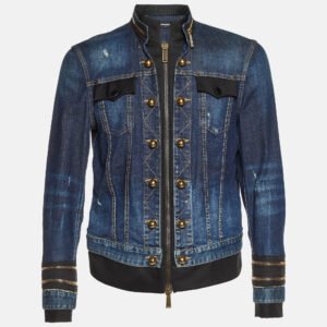 Dsquared2 Navy Blue Zip-Up Officer Jacket L