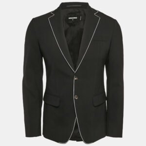 Dsquared2 Black Wool Single Breasted Blazer S