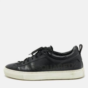 Dsquared2 Black Leather Low Top Sneakers Size 43