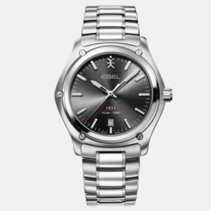 Ebel Black Stainless Steel 1911 1216583 Quartz Men's Wristwatch 41 mm