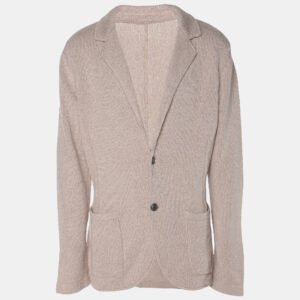 Eleventy Beige Rib Knit Blazer XL