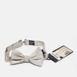 Emporio Armani Grey Satin Silk Bow Tie