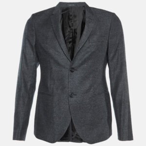 Emporio Armani Dark Grey Virgin Wool Single Breasted Blazer S