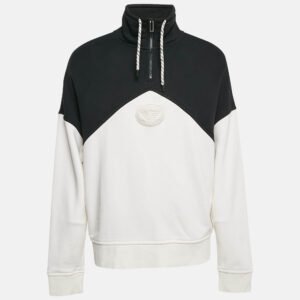 Emporio Armani  Black/White Logo Applique Cotton Sweatshirt L