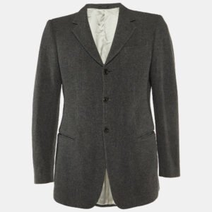 Emporio Armani Grey Wool & Cashmere Single Breasted Blazer L