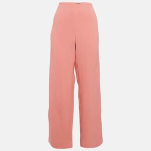 Emporio Armani Pink Crepe Wide-Leg Trousers S