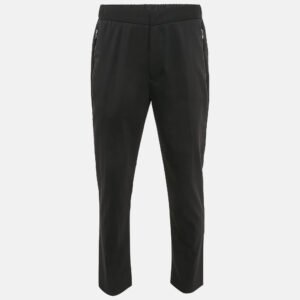 Emporio Armani Black Pinstripe Wool Blend Formal Trousers L