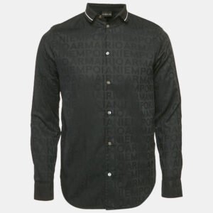 Emporio Armani Two Tone Logo Cotton Regular Fit Shirt L