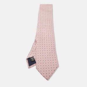Ermenegildo Zegna Pink Patterned Silk Tie