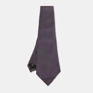 Ermenegildo Zegna Purple Patterned Silk Tie