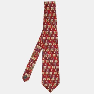 Ermenegildo Zegna Multicolor Floral Print Silk Jacquard Tie