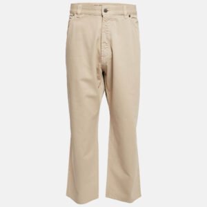 Ermenegildo Zegna Cream Cotton Drill Regular Fit Trousers 4XL