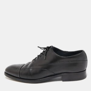 Ermenegildo Zegna Black Leather Lace Up Derby Size 43.5