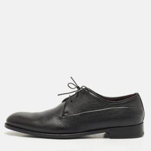 Ermenegildo Zegna Black Leather Lace Up Derby Size 42