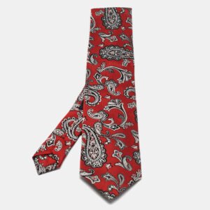 Etro Red Paisley Jacquard Silk Classic Tie