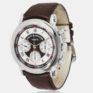 Franck Muller White Stainless Steel Ronde Chronograph 7002 CC Automatic Men's Wristwatch 42 mm