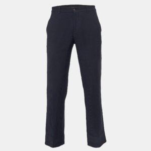 Giorgio Armani Black Textured Stretch Wool Blend Trousers M