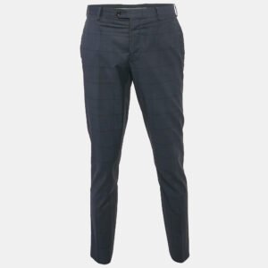 giorgio armani navy blue prince of wales wool trousers xl