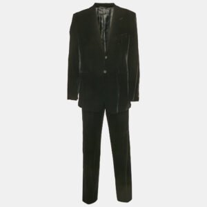 Giorgio Armani Vintage Black Velvet Pants Suit XXL/XXXL
