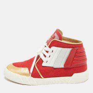 Giuseppe Zanotti Red/Gold Leather Foxy London High Top Sneakers Size 44