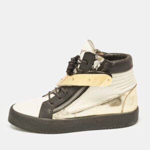 Giuseppe Zanotti Tri-Color Leather Hero V Strap High Top Sneakers Size 41