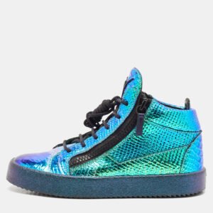 Giuseppe Zanotti Multicolor Foil Leather High Top Sneakers Size 40