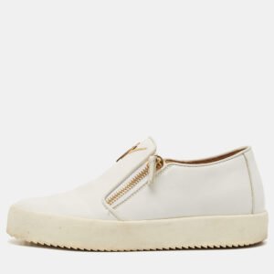 Giuseppe Zanotti White Leather Eve Slip On Sneakers Size 41