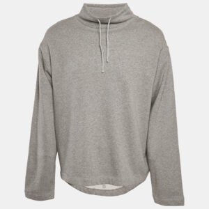 Givenchy Grey Cotton Knit High Neck Sweatshirt M