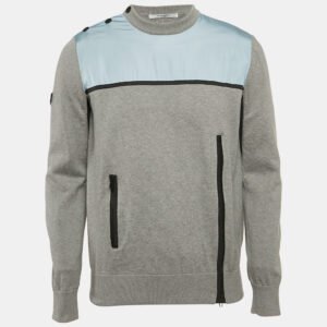 givenchy grey cotton colorblock crew neck sweatshirt s