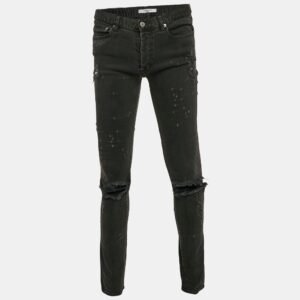 Givenchy Grey Ripped Denim Skinny Jeans L Waist 33"
