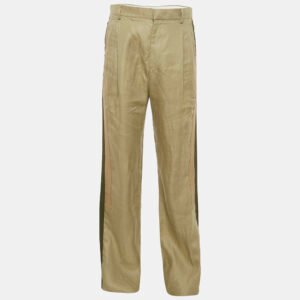 Givenchy Green Linen Panelled Trousers M