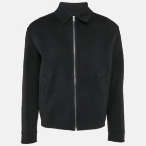 gucci navy blue wool zip-up jacket m