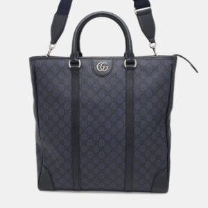 Gucci Navy PVC Leather Ophidia Tote Bag