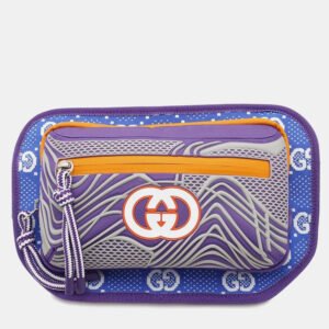 Gucci GG Nylon Blue/Purple Nylon Rubber Belt Bag