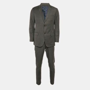 Gucci Charcoal Grey Patterned Wool Tailored Suit L