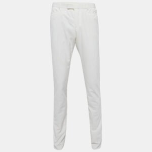 Gucci White Corduroy Regular Fit Trousers L