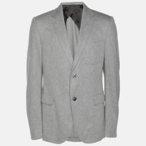 Gucci Grey Cupro Double Button Blazer L