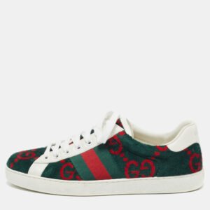 Gucci Tricolor GG Terry Fabric and Leather Ace Sneakers Size 40