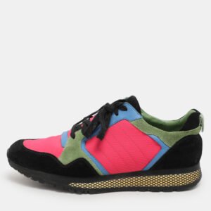 Gucci Multicolor Canvas and Suede Low Top Sneakers Size 41
