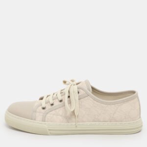 Gucci Grey GG Canvas and Leather Low Top Sneakers Size 42
