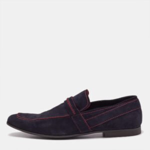 Gucci Navy Blue Suede Slip On &nbsp;Loafers Size 44