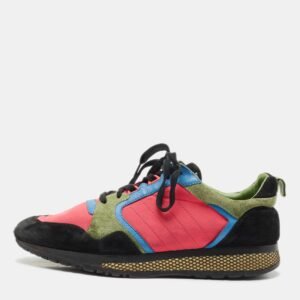 Gucci Multicolor Nylon and Suede Lace Up  Sneakers Size 42