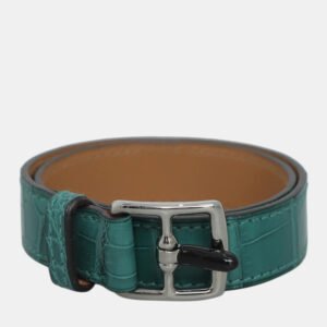Hermes Crocodile Leather Etriviere Double Tour Bracelet