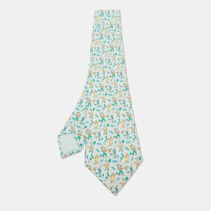 Hermes Multicolor Les Vendanges Print Silk Classic Tie