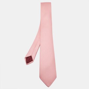 Hermes Pink Jacquard Silk Saint-Honore Tie