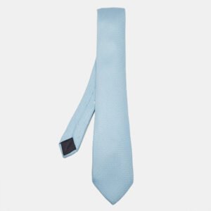 Herm&egrave;s Light Blue Jacquard Silk Saint-Honore Tie