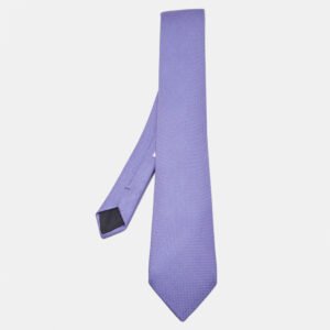 Herm&egrave;s Purple Jacquard Silk Saint-Honore Tie