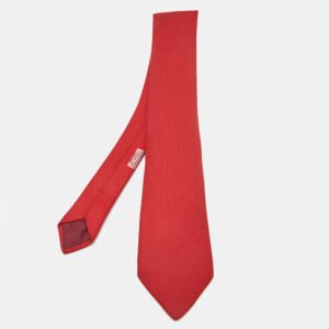 Hermes Red Saint-Honore Silk Tie