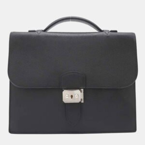 Hermes Black Epsom Leather Sac a Depeches 27 Briefcase Bag