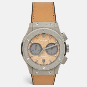 Hublot Tan Dial Grey Concrete Sand Camel Leather Limited Edition Classic Fusion Year of The Fiftieth 521.XC.0570.VR.UAE21 Men's Wristwatch 45 mm